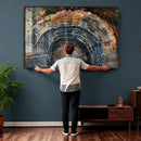 Framed Tree Ring Wall Art - Abstract Colorful Tree Ring Wall