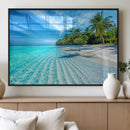 Tropical Beach Wall Art Canvas Print - Serene Ocean