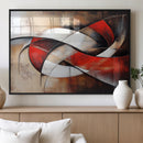 Abstract Wall Art - Modern Red and White Canvas Wall Art