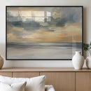 Modern Coastal Artwork with Vibrant Abstract Ocean Waves