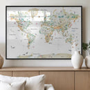 Animal World Map for Kids Room Decor