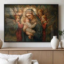 Mary Jesus Canvas Wall Art Print - Madonna and Child with