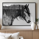 Majestic Horse Wall Art – Framed Black White Portrait Canvas by MyGreatCanvas | Canvas Wall Art Prints | Photo Prints & Wall Decor