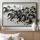 Abstract Horse Wall Art Canvas Print - Dynamic Black Ink