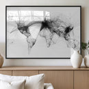 Abstract World Map Wall Art – Framed Geometric Line Canvas by MyGreatCanvas | Canvas Wall Art Prints | Photo Prints & Wall Decor
