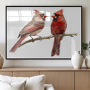Cardinal Canvas Wall Art - Male and Female Cardinal Print -
