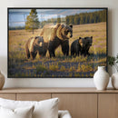 Grizzly Bear Family Wall Art Canvas Print – Majestic by MyGreatCanvas | Canvas Wall Art Prints | Photo Prints & Wall Decor
