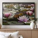 Lotus Flower Wall Art Canvas Print, Water Lily Large Wall