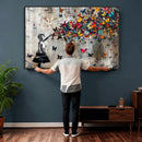 Banksy Butterfly Girl Wall Art – Modern Graffiti Canvas