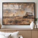 Rustic Farmhouse Wall Art Canvas Print | Barn and Field