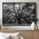Black and White Old Angel Oak Tree Wall Art Canvas Print by MyGreatCanvas | Canvas Wall Art Prints | Photo Prints & Wall Decor