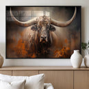 Highland Bull Canvas Abstract Canvas Wall Art Print –