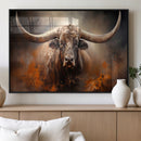 Highland Bull Canvas Abstract Canvas Wall Art Print –
