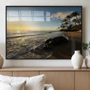 Tropical Beach Wall Art - Stunning Ocean Sunset Canvas Print