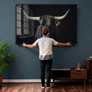 Majestic Longhorn Bull Wall Art Canvas Print – Dark by MyGreatCanvas | Canvas Wall Art Prints | Photo Prints & Wall Decor