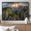 Mountain Sunset Panoramic Wall Art Canvas Print – Framed