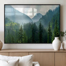 Misty Forest Mountain Wall Art Canvas Print – Framed Serene