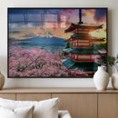 Mount Fuji Cherry Blossom Wall Art Canvas Print – Framed