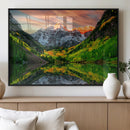 Maroon Bells Lake Wall Art Canvas Print – Framed Majestic