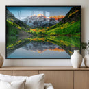 Sunrise Maroon Bells Lake Wall Art Canvas Print – Framed Elk by MyGreatCanvas | Canvas Wall Art Prints | Photo Prints & Wall Decor