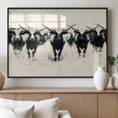 Texas Longhorn Wall Art – Framed Black White Cattle Canvas by MyGreatCanvas | Canvas Wall Art Prints | Photo Prints & Wall Decor