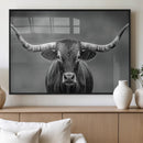 Texas Longhorn Wall Art Canvas Print – Framed Western Bull
