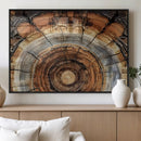 Tree Rings Wall Art Canvas Print – Rustic Wood Texture