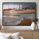 Ocean Sunset Wall Art Canvas Print – Framed Sandy Shore