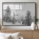 Snowy Ski Lift Wall Art – Framed Winter Forest Canvas by MyGreatCanvas | Canvas Wall Art Prints | Photo Prints & Wall Decor