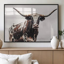Texas Longhorn Wall Art Canvas Print – Framed Spotted Bull by MyGreatCanvas | Canvas Wall Art Prints | Photo Prints & Wall Decor