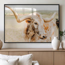 Texas Longhorn Wall Art Canvas Print – Framed Speckled Cow by MyGreatCanvas | Canvas Wall Art Prints | Photo Prints & Wall Decor