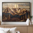 Wood Mountain Landscape Wall Art Canvas Print – Framed