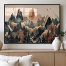 Wood Mountain Landscape Wall Art Canvas Print – Framed