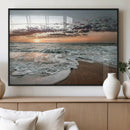 Ocean Sunset Wall Art Canvas Print – Framed Beach Waves