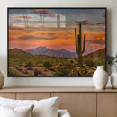 Saguaro Cactus Wall Art Canvas Print – Framed Arizona Sunset