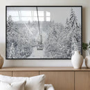 Snowy Ski Lift Wall Art – Framed Winter Mountain Canvas by MyGreatCanvas | Canvas Wall Art Prints | Photo Prints & Wall Decor