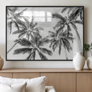Black and White Palm Wall Art Canvas Print – Framed