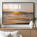 Calm Water Wall Art – Framed Sunset Waves Canvas Artwork, by MyGreatCanvas | Canvas Wall Art Prints | Photo Prints & Wall Decor