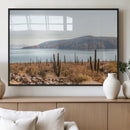 Desert Lake Wall Art – Framed Cactus Mountain Canvas by MyGreatCanvas | Canvas Wall Art Prints | Photo Prints & Wall Decor