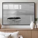 Whale Tail Wall Art – Framed Black White Ocean Canvas by MyGreatCanvas | Canvas Wall Art Prints | Photo Prints & Wall Decor