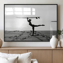Yoga Surf Wall Art Canvas Print – Framed Black White Shore by MyGreatCanvas | Canvas Wall Art Prints | Photo Prints & Wall Decor