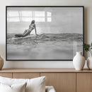 Black and White Surfing Wall Art Canvas Print – Framed Ocean by MyGreatCanvas | Canvas Wall Art Prints | Photo Prints & Wall Decor