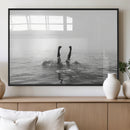 Black White Ocean Wall Art Canvas Print – Framed Monochrome by MyGreatCanvas | Canvas Wall Art Prints | Photo Prints & Wall Decor