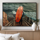 Surfer Stairway Wall Art Canvas Print – Framed Ocean Surf by MyGreatCanvas | Canvas Wall Art Prints | Photo Prints & Wall Decor