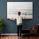 Surfer Silhouette Wall Art Canvas Print – Framed Calm Ocean by MyGreatCanvas | Canvas Wall Art Prints | Photo Prints & Wall Decor