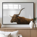 Longhorn Cow Wall Art Canvas Print – Framed Western Animal by MyGreatCanvas | Canvas Wall Art Prints | Photo Prints & Wall Decor