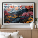 Modern Japanese Wall Art Canvas Print – Framed Abstract