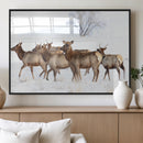 Winter Elk Scene Wall Art Canvas Print – Framed Wildlife by MyGreatCanvas | Canvas Wall Art Prints | Photo Prints & Wall Decor