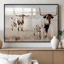 Rustic Cow Scene Wall Art Canvas Print – Framed Farmhouse by MyGreatCanvas | Canvas Wall Art Prints | Photo Prints & Wall Decor