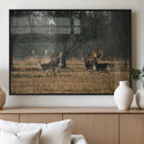 Deer Wall Art Canvas Print – Framed Rustic Wildlife Stags